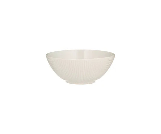 Bol à céréales linéaire moderne blanc - Ustensiles de cuisine élégants.