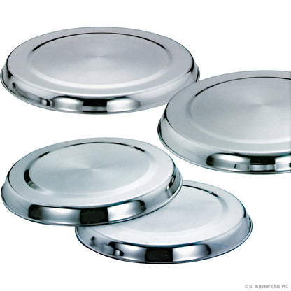 4pc Stainless Steel Hob Cover Set - Enhance Your Kitchen with Elegant Chrome Finish