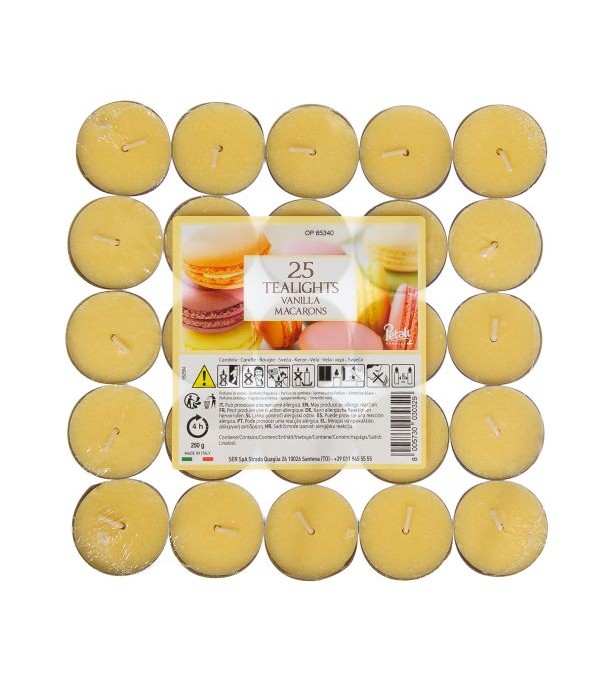 Offrez-vous le luxe : Bougies chauffe-plat Pétali Macarons Vanille x25