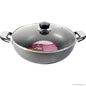 28cm Non-Stick Wok with Glass Lid and Double Handles