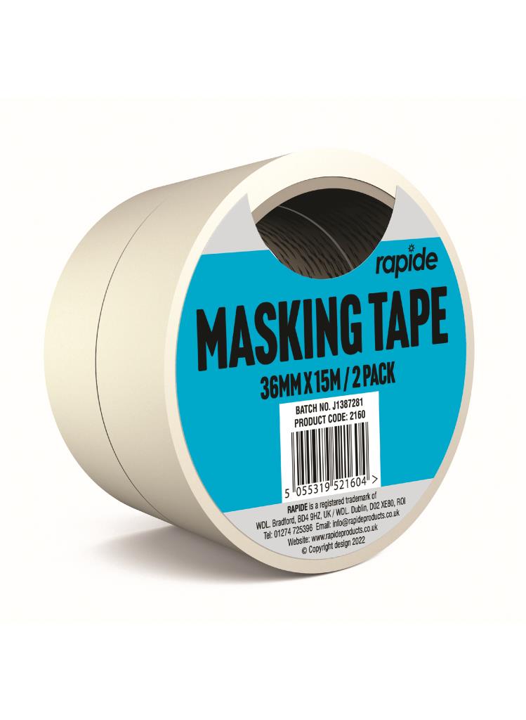 High-Quality Masking Tape 36mm x 15m 2-Pack - Versatile Adhesive Tape for Crafting, Painting, and Home Improvement