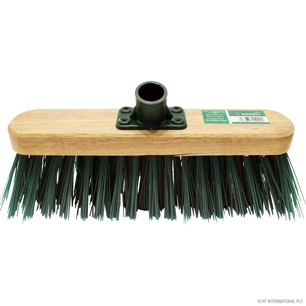 Nettoyage efficace avec la tête de brosse de balai rigide en PVC vert de 30 cm - Varni.