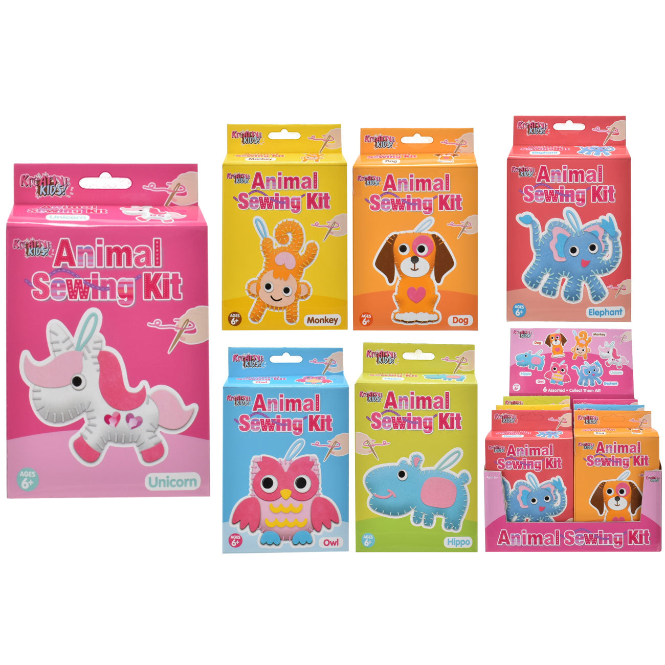 Kits de couture Adorables Animaux : Boîte Couleurs et Boîte Présentoir | Lancez-vous dans le bricolage dès aujourd'hui