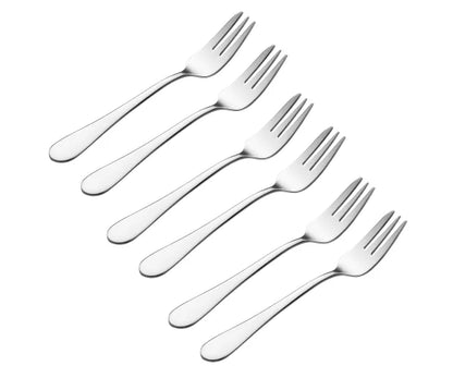 Coffret cadeau de 6 fourchettes à pâtisserie en acier inoxydable 18/0 de qualité supérieure.