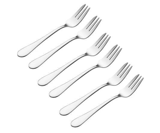 Coffret cadeau de 6 fourchettes à pâtisserie en acier inoxydable 18/0 de qualité supérieure.
