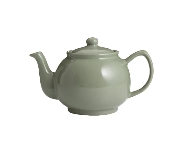Théière 6 tasses vert sauge, en céramique élégante, pour un service parfait