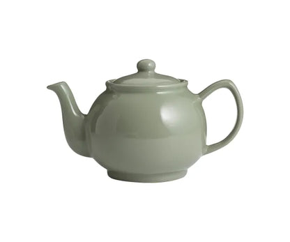 Théière 6 tasses vert sauge, en céramique élégante, pour un service parfait