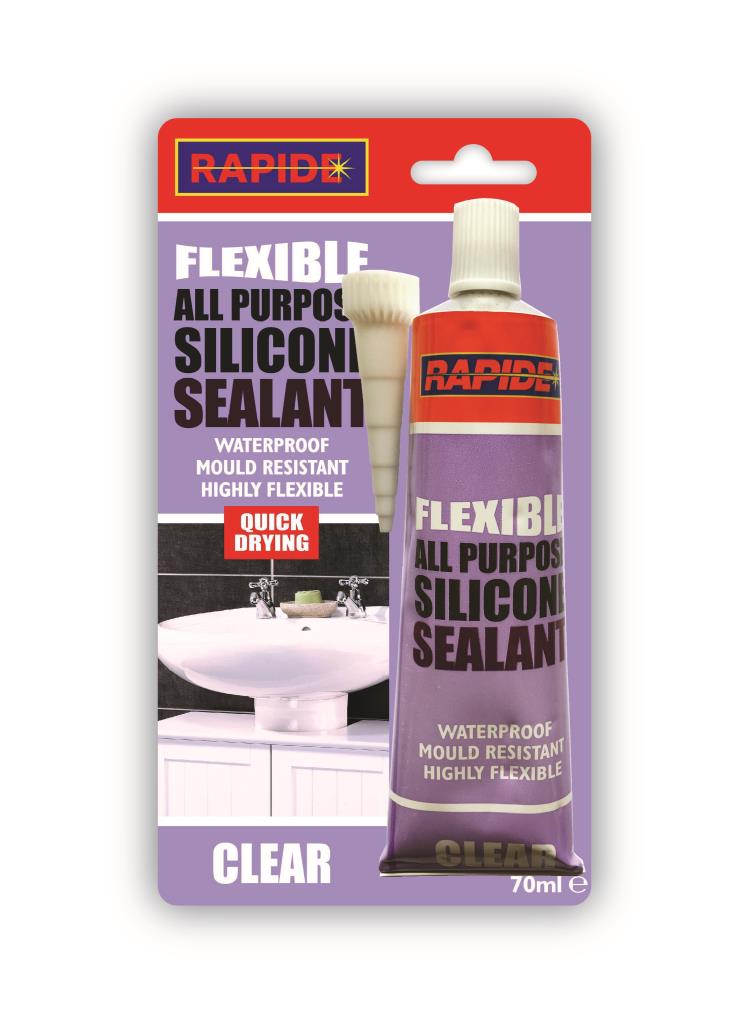 Mastic silicone transparent de haute qualité 70 ml | Mastic résistant aux intempéries pour les projets de bricolage