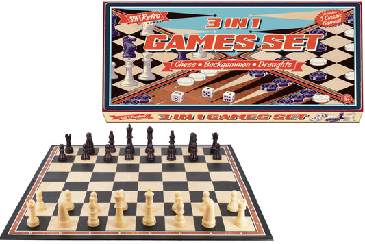 Get Nostalgic with Our 3-in-1 Games Set 'Retro' in Colorful Box