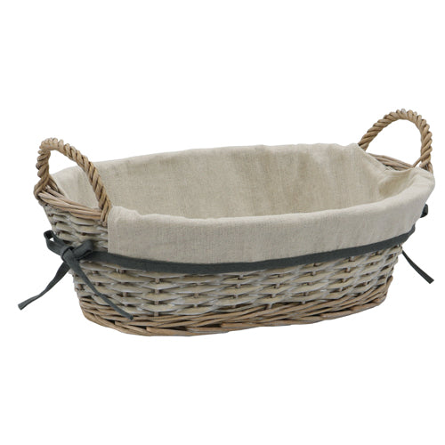 Panier de rangement ovale en osier Arianna - Finition vieillie | Organisez avec style.