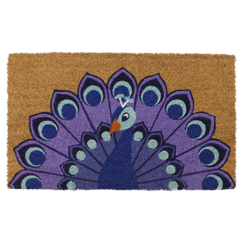 Paillasson Luxueux Coco et Latex Paon | 45x75cm | Qualité Supérieure.