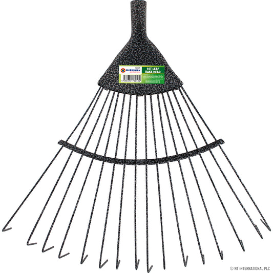 16 Tooth Lawn/Leaf Rake Head - Efficient Garden Cleanup .