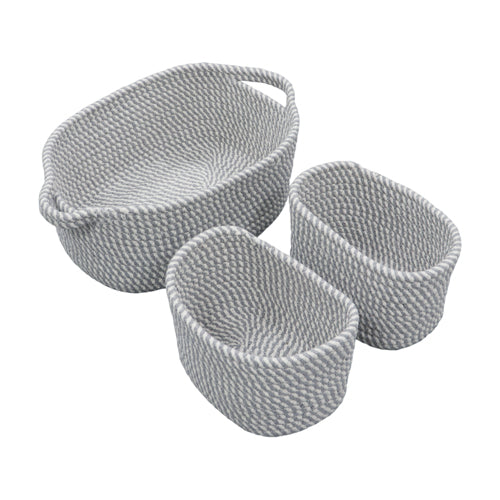 Organisez avec style grâce au lot de 3 paniers de rangement rectangulaires en corde de coton Edison.
