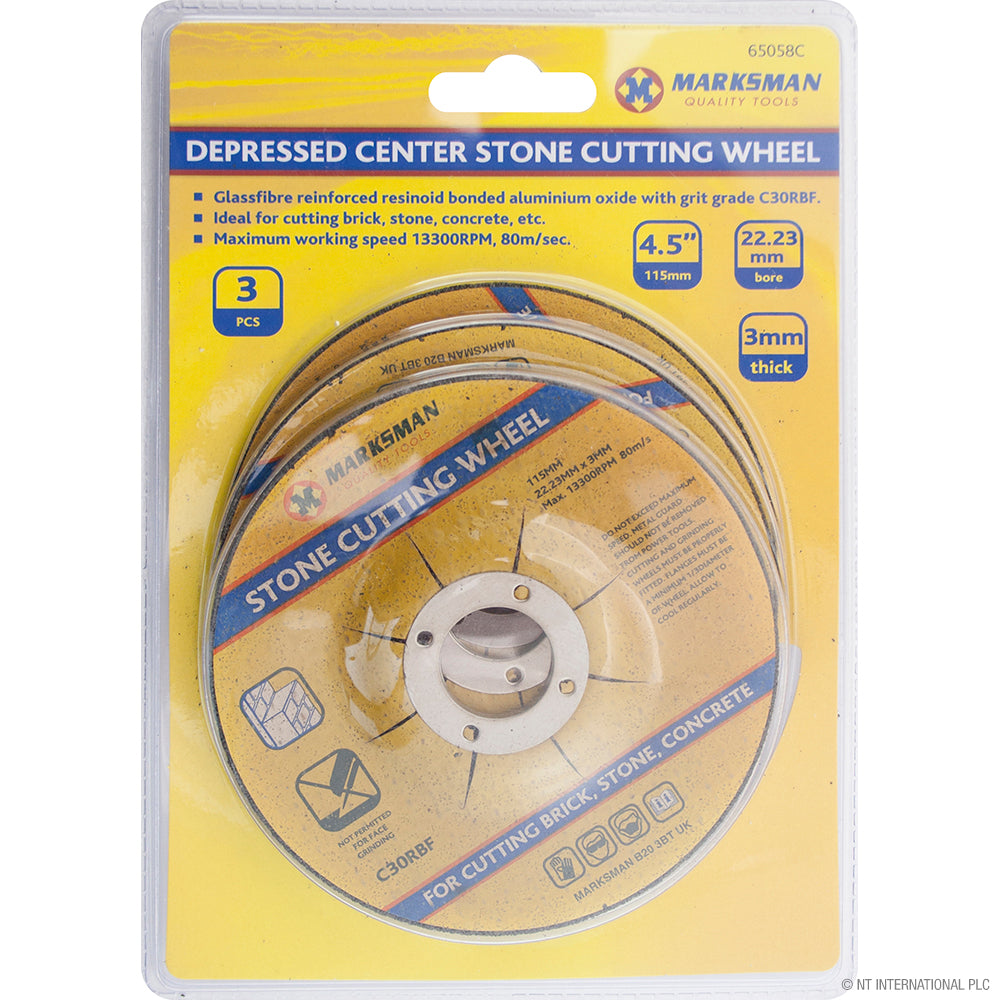 Jeu de 3 disques à tronçonner diamantés de 115 mm pour coupe de précision