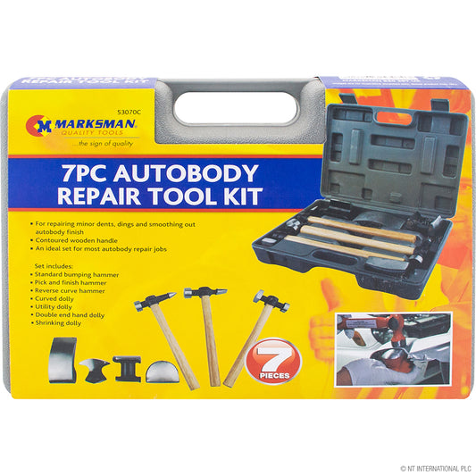 7pc Auto Body Repair Tool Kit - Wood Handle