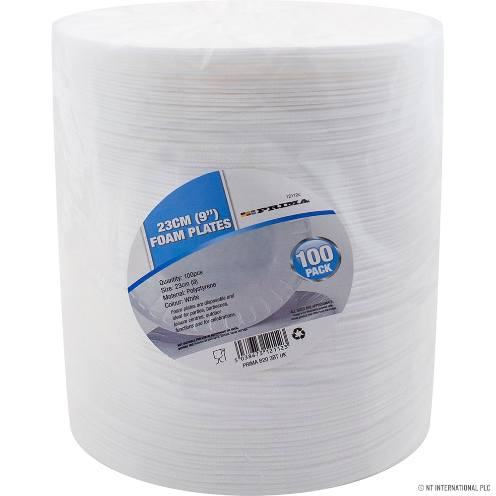 Assiettes en mousse de qualité supérieure de 23 cm (9 po) - Paquet de 100 | Classifoa