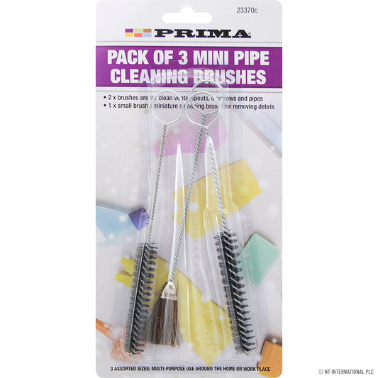 Lot de 3 mini-brosses de nettoyage pour tuyaux, efficaces pour un entretien de précision.