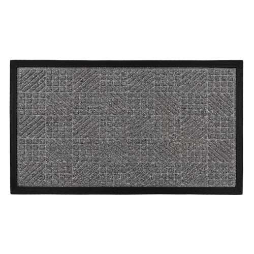 Paillasson en caoutchouc Firth - Gris 40x70cm : Tapis d'entrée durable pour des sols propres.