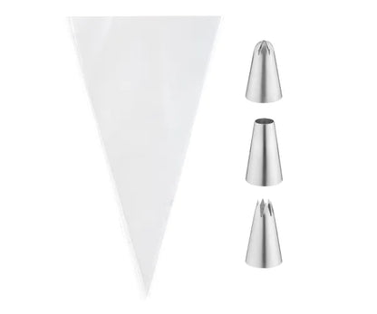 Améliorez vos compétences en poche à douille : Lot de 3 douilles moyennes avec 6 poches | Essentiels de pâtisserie.