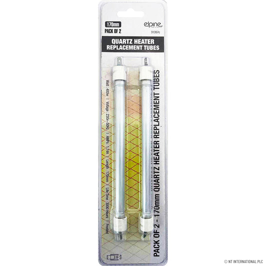 Restez au chaud avec les tubes chauffants à quartz 2 pièces 164mm (31159C) – Solution de chauffage efficace pour votre espace.