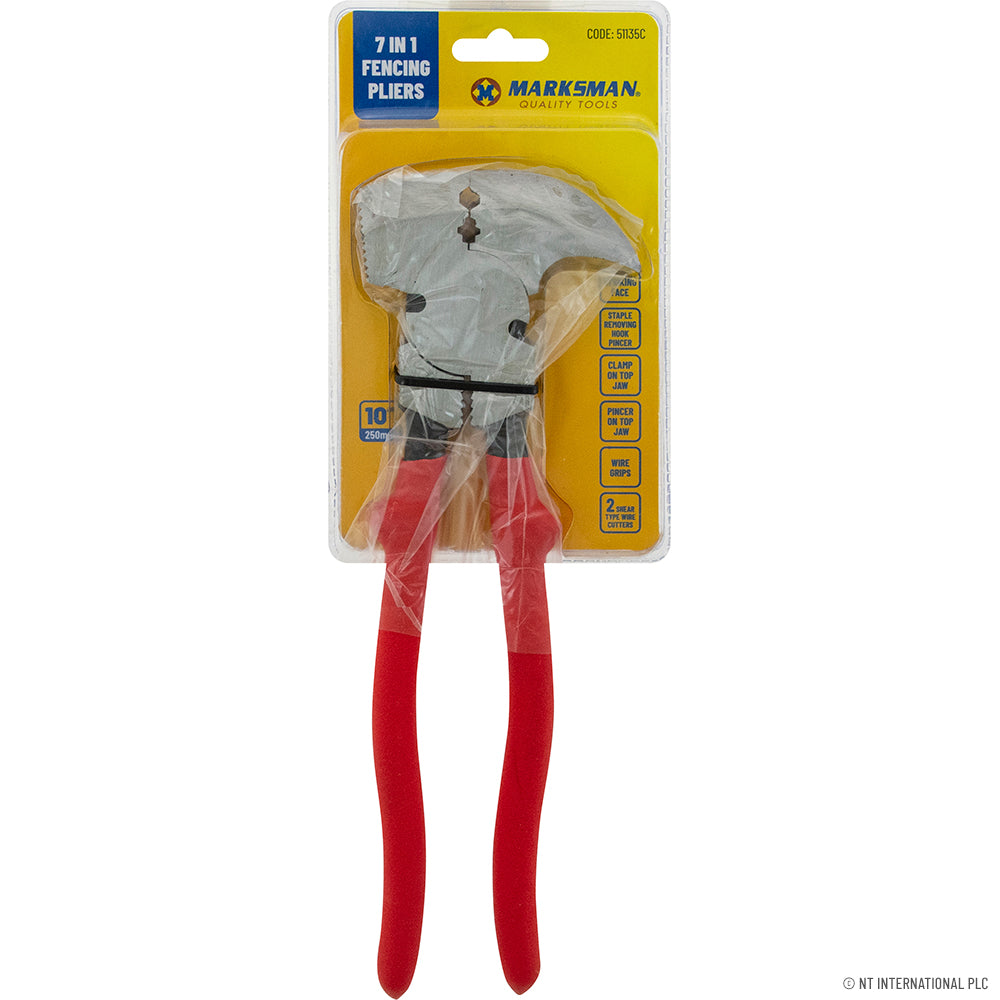Pince de clôture 7-en-1 - Outil multifonction 25 cm pour travaux de clôture de précision