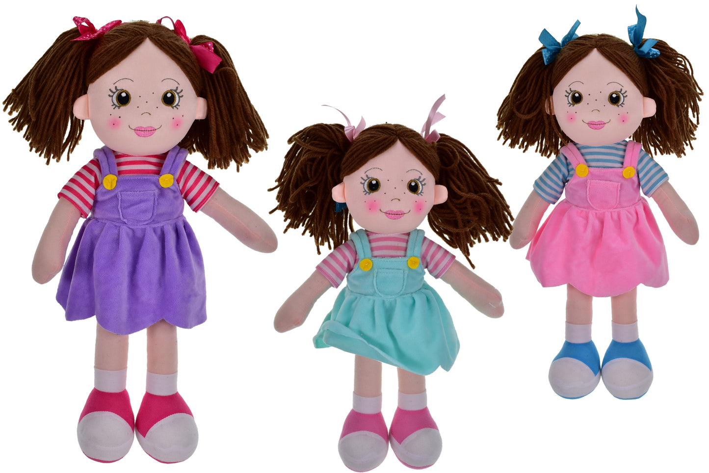 Adorables poupées de chiffon de 45 cm : 3 modèles assortis au choix