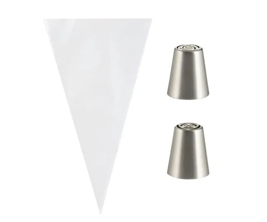 Upgrade Your Baking Game with Set 2 Russia Nozzles & 6 Bags.