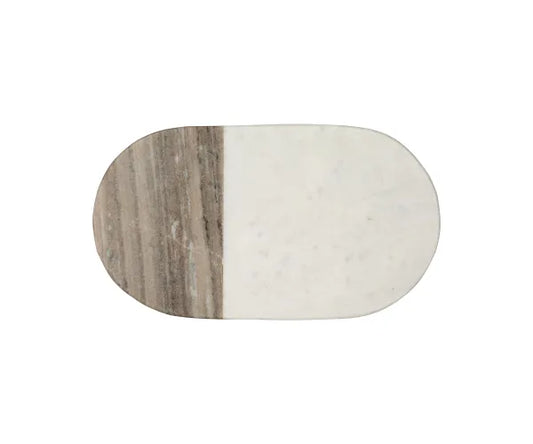 Elevate Your Hosting Game with Elements Oval Marble Serve Board 41 X 20cm.