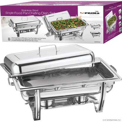 Plat à Réchaud en Acier Inoxydable de Qualité Supérieure 8,5 L (Simple) - Solution de Buffet Élégante pour Événements Traiteur