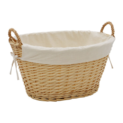 Panier de rangement ovale en saule acacia - Miel : une organisation élégante pour votre maison.