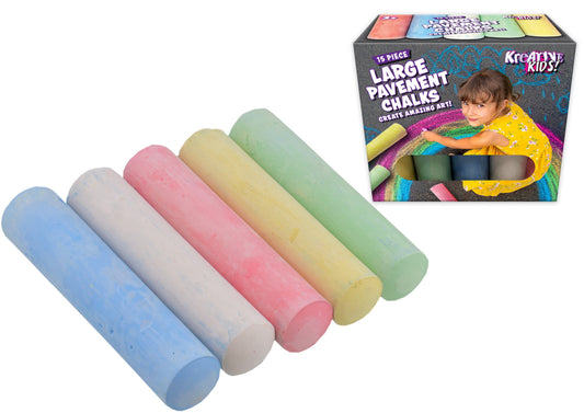 Enhance Your Sidewalk Artistry with 15pc 10cm Pavement Large Chalk - Colour Hang Box