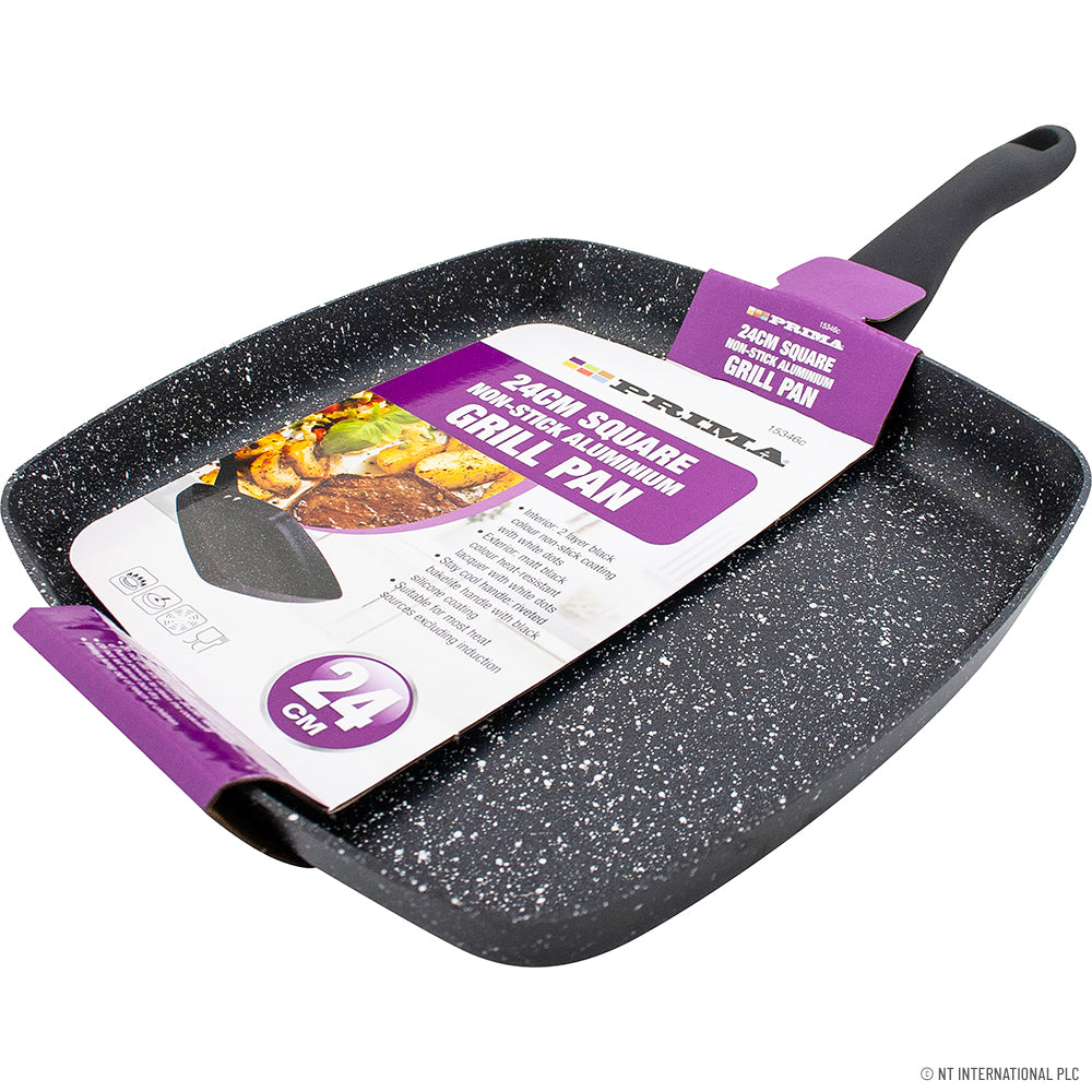 Poêle-gril Premium 24 cm à pois noirs avec fond à induction - Sublimez votre expérience culinaire !