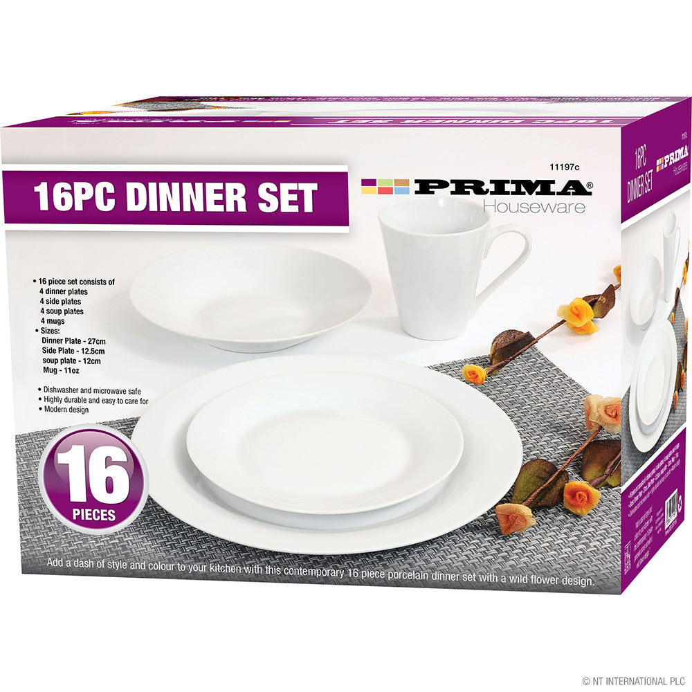 Sublimez votre expérience culinaire avec notre service de table 16 pièces en blanc élégant – Parfait pour toutes les occasions