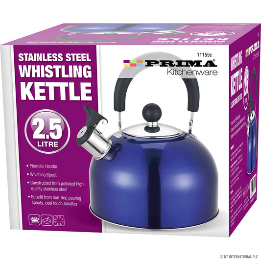 2.5L Stainless Steel Whistling Kettle in Elegant Metallic Purple - Perfect for Tea Lovers!