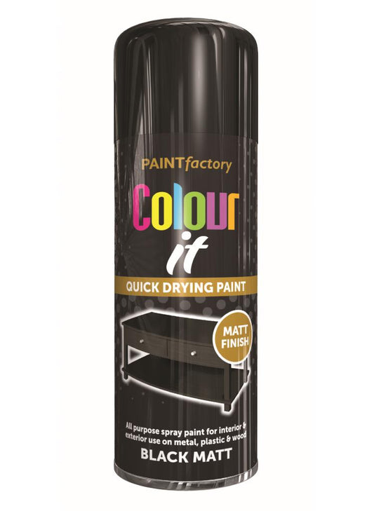 COLOUR IT - Peinture en bombe noir mat 400ml