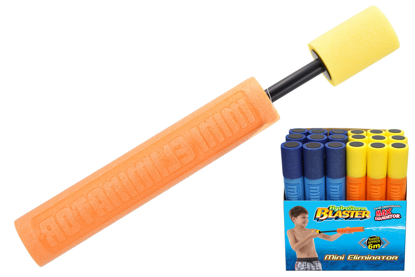 Pistolet Lanceur de Mousse Mini Eliminator Amusant en Boîte Présentoir pour le Jeu des Enfants