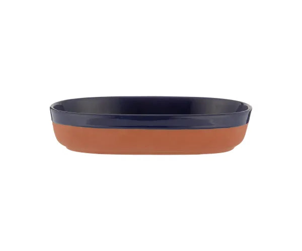 Authentic World Foods : Plat ovale bleu marine 28 x 18 cm | Batterie de cuisine de qualité supérieure.