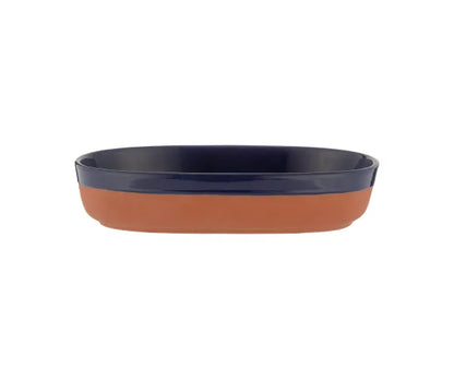 Authentic World Foods : Plat ovale bleu marine 28 x 18 cm | Batterie de cuisine de qualité supérieure.