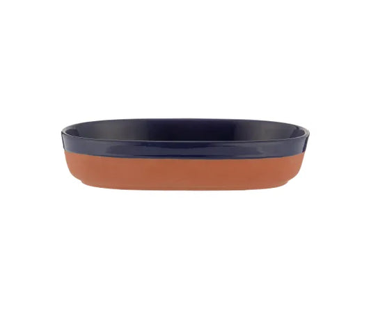 Authentic World Foods : Plat ovale bleu marine 28 x 18 cm | Batterie de cuisine de qualité supérieure.