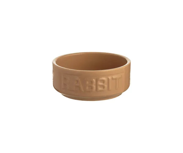 Bol en canne artisanale lapin lettré 13cm | Repas éco-responsable pour animaux.