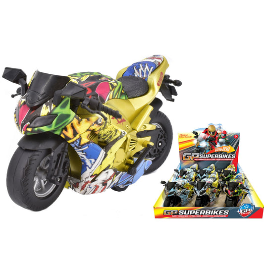 Pull Back Motorbikes In Display Box - 3 Assorted Designs