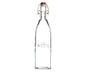 1 Litre Clip Top Square Bottle: Durable Glassware for Storage.