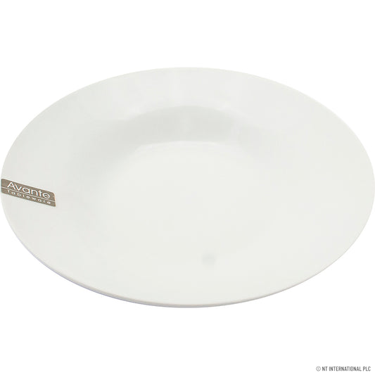 the Elegance: 220cm (8") Plain White Soup Plate for Stylish Dining.