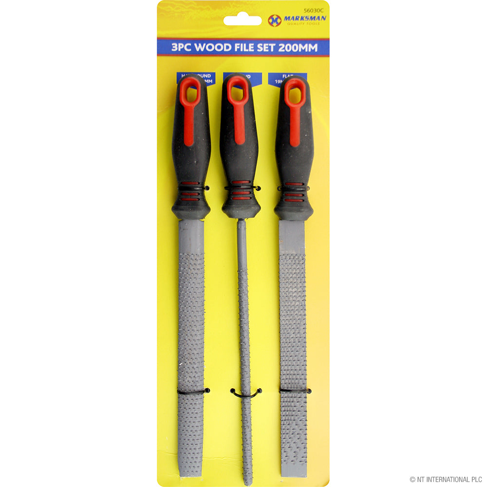 Ensemble de limes à bois haut de gamme 3 pièces de 8 po (20 cm) pour le travail du bois de précision Limes à main de haute qualité pour l'artisanat et la menuiserie