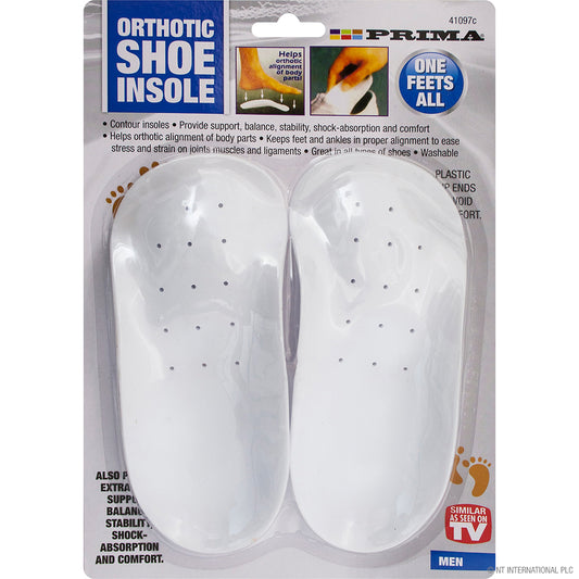 Enhance Comfort: 2-Pack Men's Orthotic Shoe Insoles .