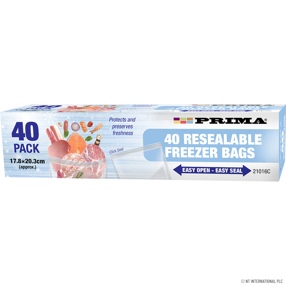 Sacs de congélation à fermeture éclair 40 unités 17,8 x 20,3 cm | Solutions de conservation alimentaire pratiques.