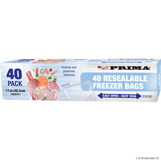 Sacs de congélation à fermeture éclair 40 unités 17,8 x 20,3 cm | Solutions de conservation alimentaire pratiques.