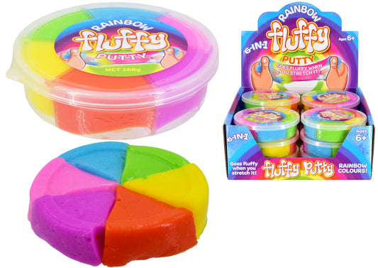 Rainbow Fluffy Slime 168g: Vibrant Fun in a Display Box