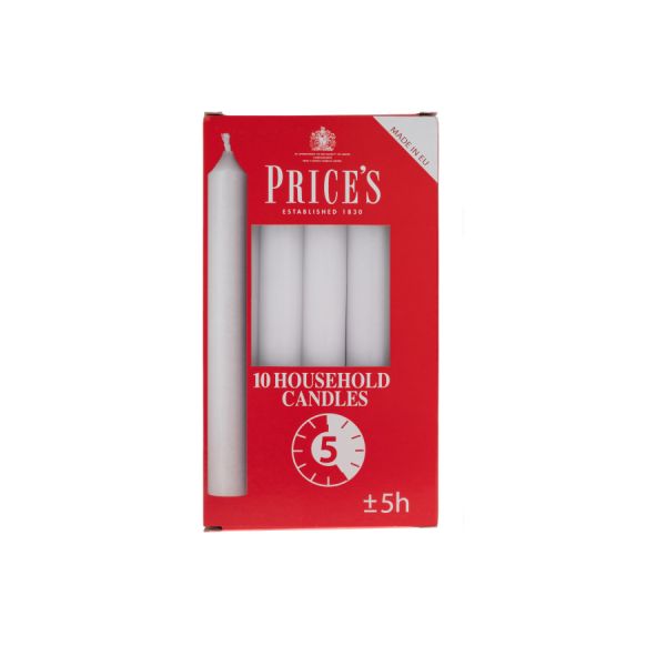 Acheter en gros : lot de 6 x 10 bougies domestiques blanches – Ensembles de bougies abordables