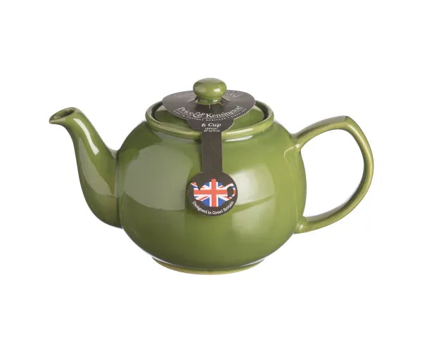 Théière vert olive 6 tasses | Théière élégante en céramique pour infuser